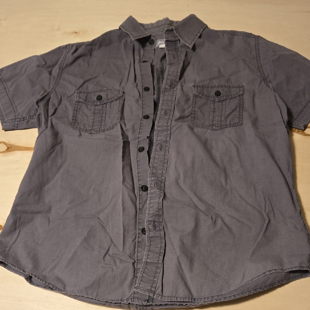Men's Charcoal Button-Down Shirt
